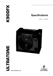Behringer Ultratone K900fx 90w User Manual